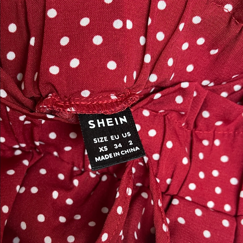 Red Polka Dot Pleated Mini Skort - Picture 2 of 8